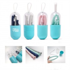 Portable Silicone Folding Straw